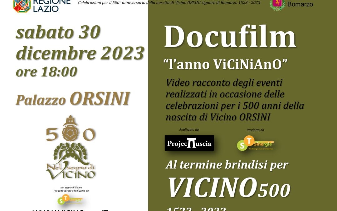 PRESENTAZIONE DEL DOCUFILM “l’anno ViCiNiAnO “